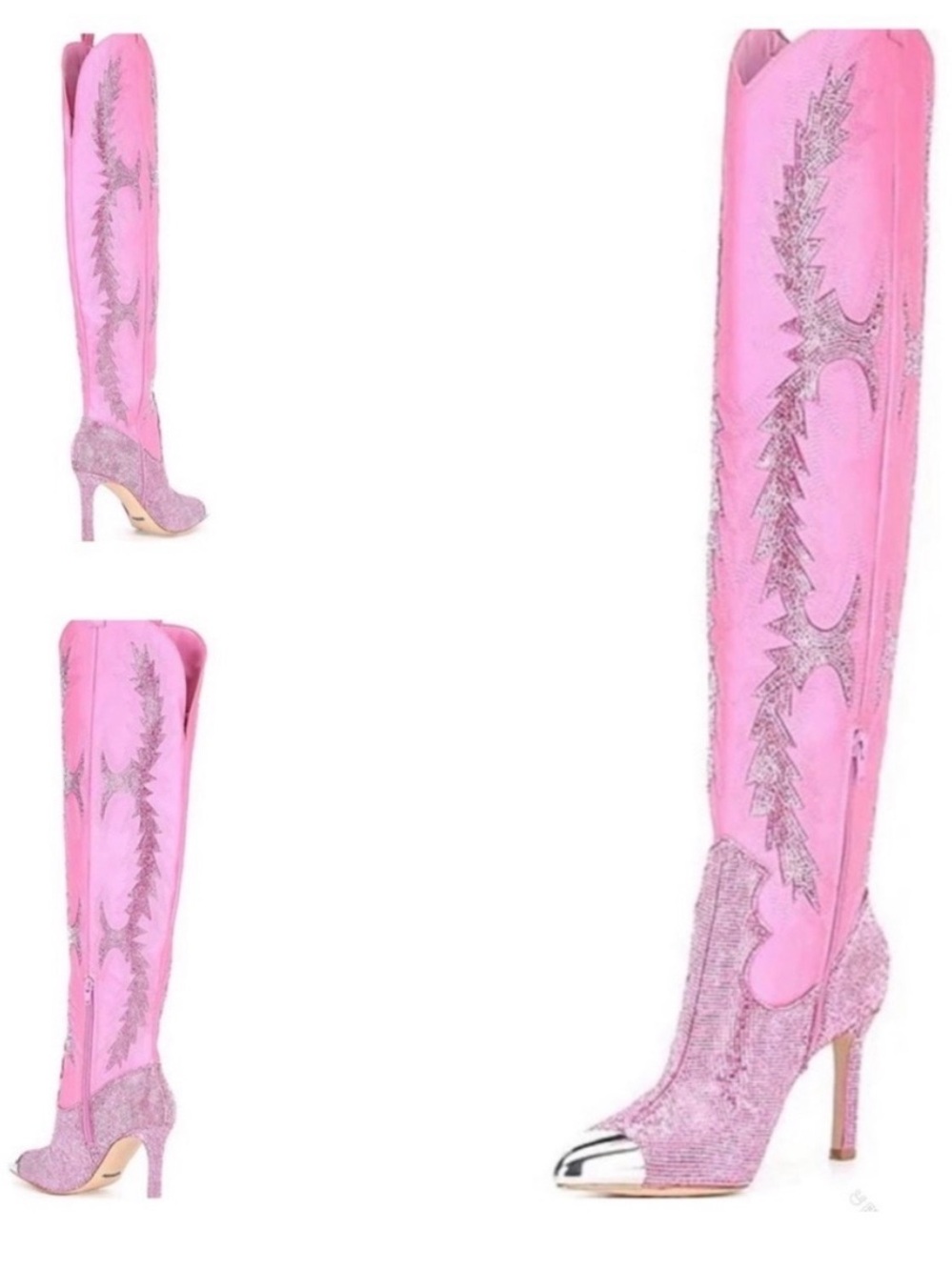 NWT Gianni Bini KatyannaTwo Over-the-Knee Rhinestone Embellished Western Boots - Picture 3 of 5